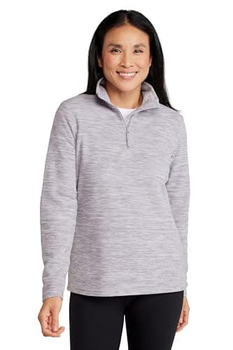 Image of Mountain Warehouse Snowdon Womens Fleece Top - Warm Ladies Pullover, Lightweight Sweater, Half Zip, Breathable & Quick Drying - Spring Summer, Walking, Travel Grey Women's Size 14