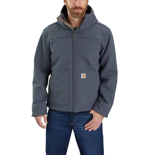 Image of Carhartt Men's Super Dux Relaxed Fit Sherpa Lined Active Jac Bonded Chore Coat, Blue (Bluestone), 3XL