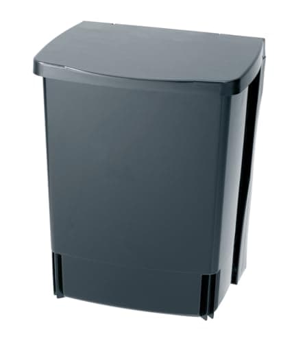 Image of Brabantia Built-in 10L Inside Cupboard Bin (Black) Removable Inner Bucket, Easy to mount, Auto closing, Under Sink Rubbish/Food Waste/Carrier Bag Tidy Storage