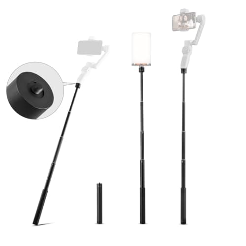 Image of Gimbal Extension Pole with 1/4" Screw for DJI OM 5 4 SE 3 Hohem iSteady X X2 Mobile Plus Smooth 5S 5 Q4 Q3 GoPro Vlog Pocket Go 2 EVO Action Camera, ZHIYUN 29" Extension Rod Adjustable Selfie Stick