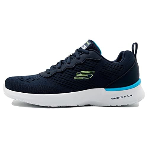 Image of Skechers Men's Skech-Air Dynamight Tuned Up Trainers, Navy Engineered Mesh Pu Lime Trim, 8.5 UK