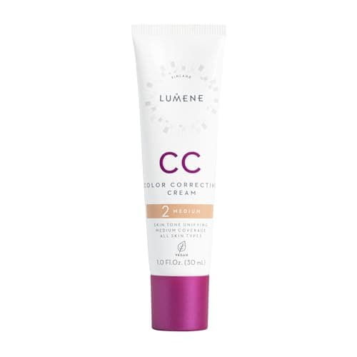 Image of LUMENE CC Cream Color Correcting Cream Foundation | SPF 20 | Medium Coverage | Lightweight and Antioxidant-Rich | Hydrates While Reducing Redness | All Skin Types | Vegan | 30 ml | Medium