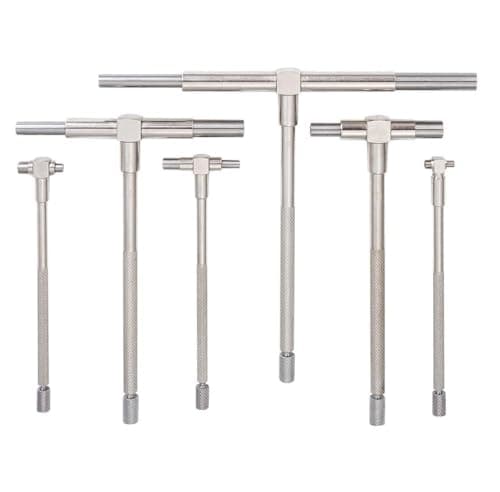 Image of Lancoon 6Pcs Telescopic Gauge Set, T Bore Hole Gauge with 5/16″-6″(8-150mm) Adjustable High Precision Stainless Steel for Hole Quick Inside Measurement