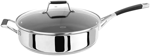 Image of Stellar Flow 28cm Saute Pan with Lid, Non-Stick, Stainless Steel Cooking Pot, Oven Safe Cookware