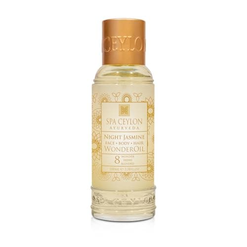Image of SPA CEYLON Wonder Oil Night Jasmine, Enriching Moisturizing Body Oil with Ayurvedic Herbs for Skin & Hair Vitality, Vegan & Organic, Non-Greasy