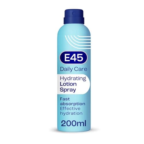 Image of E45 Hydrating Lotion Spray 200ml Normal to Dry Skin - Fast Absorbing Moisturiser for Soft Skin and Lasting Hydration - Daily Lotion for Dry Sensitive Skin – Suitable for Eczema Prone Skin