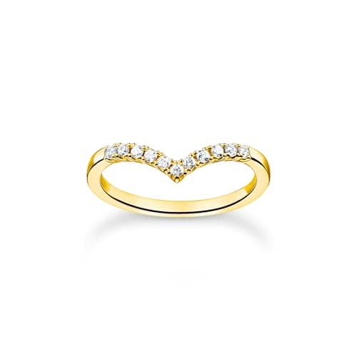 Image of Thomas Sabo Ring V-shape with white stones silver 925 Sterling Silver