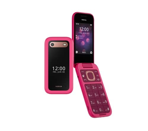 Image of Nokia 2660 Flip Feature Phone with 2.8" display, 4G Connectivity, built-in camera, MP3 player, Classic games, a battery that lasts for days, Perfect for digital detox, Dual SIM - Pop Pink (Renewed)