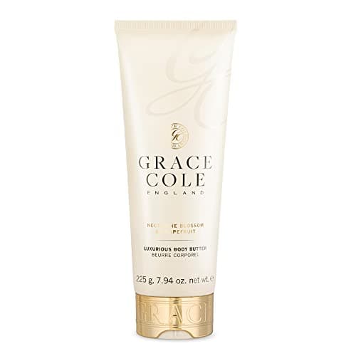 Image of Grace Cole Nectarine Blossom & Grapefruit Scented Shea Body Butter 225ml Refreshing & Moisturising - Essential Oils - Vegan and Cruelty Free, No SLS or Parabens - Made In England