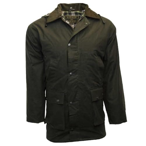 Image of WALKER AND HAWKES - Men's Wax Padded Blackstone Jacket - Olive - Medium