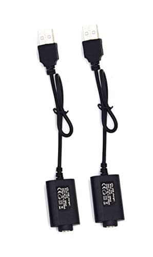 Image of KukooYbh Electronic Cigarette 510 USB Charger Cable for Ego Ego-C Ego-T with 510 Thread E Cigarette Battery (2 Pack), Nicotine Free Empty Device