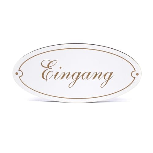 Image of Dekolando Decorative Door Sign Oval – Entrance Sign 15 x 7 cm – Signs Door Signs Name Plates Home Self-Adhesive Wooden Sign Door Wooden Signs