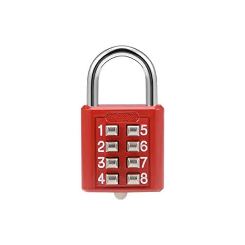 Image of sourcing map 8-Digit Combination Padlock Push Button Lock for Locker Cabinet Red
