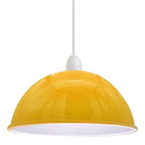 Image of Metal Lamp Shades Living Room Ceiling Pendant Light Shade 30cm Easy Fit Dome Shape Lampshades Only for Industrial Ceiling Light Fitting Bedroom, Kitchen(Free Reducer Plate)