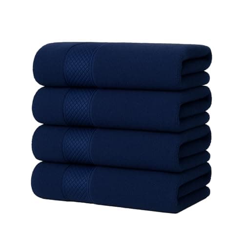 Image of Hieftan Cotton Hand Towels, Pack of 4 (50x80 cm) 100% Soft Highly Absorbent Bath & Guest Towels for Bathroom, Spa, Hotel, Gym, Kitchen & Yoga
