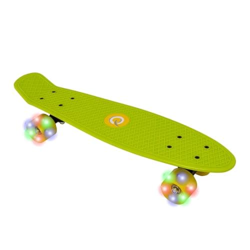 Image of EVO 22" Light-Up Lime Green Penny Board | Skateboard with Light-Up Wheels for Kids & Teens | Mini Cruiser Complete Skateboard for Beginners & Pros | Durable & Fun for Ages 3+