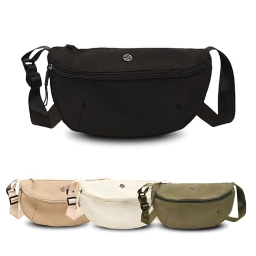 Image of Sahunfri Bumbags for Ladies, Fanny Pack for Women Men with 2-Zipper Pockets, Waist Bum Bag Adjustable Belt Large Capacity, Lightweight Waterproof Waist Pack Suitable for Daily Use (Black)