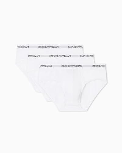 Image of EMPORIO ARMANI Man's Core Logoband 3-Pack Brief, White, L