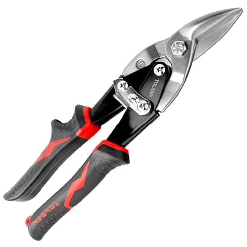 Image of Tolsen Aviation Tin Snips Left Cut - Heavy Duty Sheet Metal Cutting Shears 250mm (10")