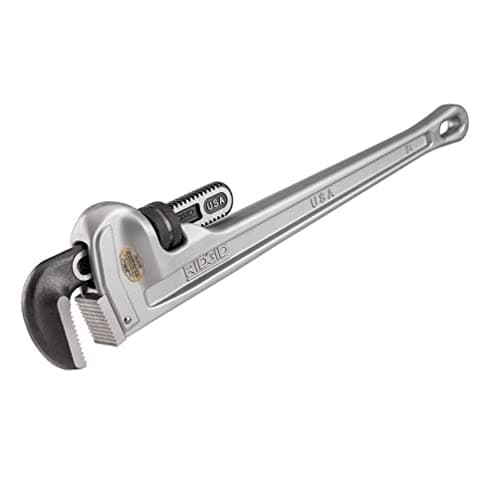 Image of RIDGID 31105 Model 824 Aluminium Straight Pipe Wrench,Plumbing Wrench,Grey, 24-inch