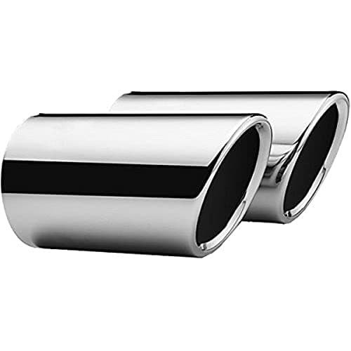Image of Volkswagen 00071913BCH9 Rear Silencer Trim Kit 70mm Bevelled Chrome Silver