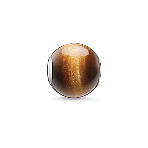 Image of Thomas Sabo Women Bead Tiger Eye Karma Beads 925 Sterling Silver K0045-045-2