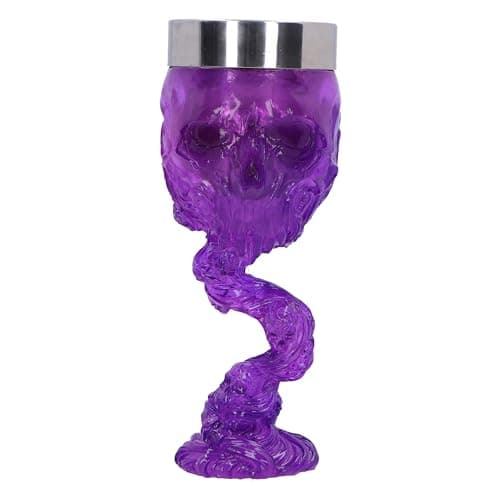 Image of Nemesis Now Soul Spirit Goblet, 19.3cm, Removable Stainless Steel Insert, Expertly Designed, Cast in Clear Resin – Goblet Drinking Glasses – Magic (Purple)