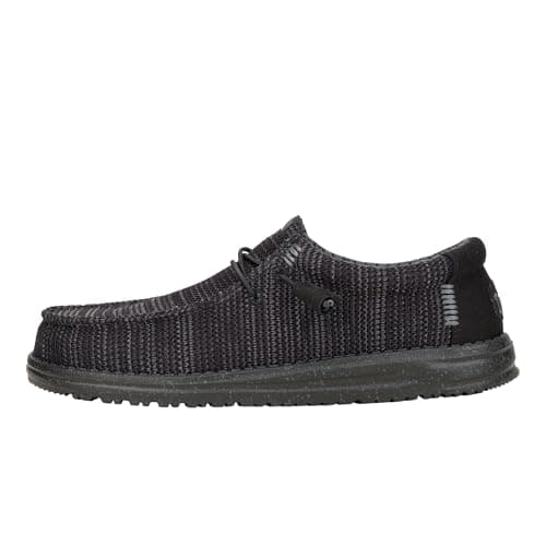 Image of HEYDUDE - Men's Wally Stretch Sox Slip-On Shoes, Black/Black, 11 UK