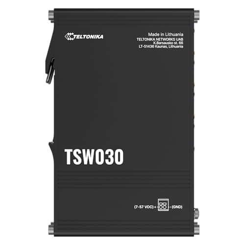Image of Teltonika TSW030 Ethernet switch, 8 x 10/100 Mbps Ethernet Ports, low power consumption, integrated DIN rail bracket