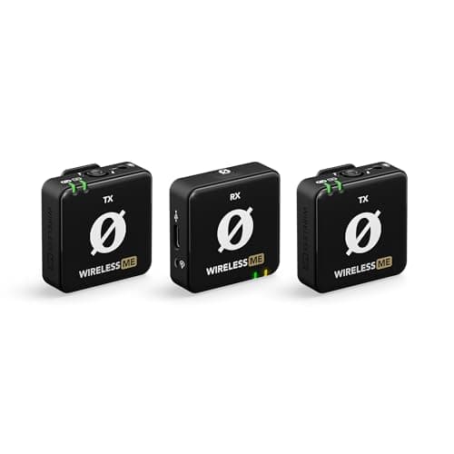 Image of RØDE Wireless ME Dual Set Ultra-compact Wireless Microphone System with Built-in Microphones, GainAssist Technology and 100m Range for Filmmaking, Interviews and Content Creation (Black)