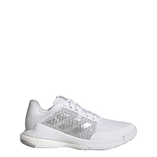 Image of adidas Women's Crazyflight Volleyball Shoe, White/Silver Metallic/Grey, 4.5 UK