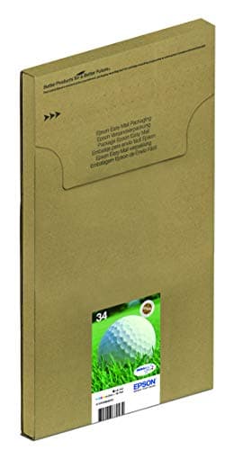 Image of Epson 34 Golfball Genuine Multipack, Eco-Friendly Packaging, 4-colours DURABrite Ultra Ink Cartridges