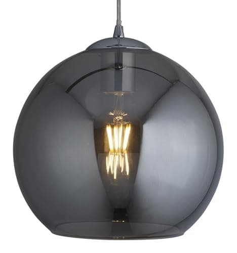 Image of Searchlight 1621SM Balls One Light Celing Pendant in Chrome and Smoked Glass - Drop - 1200mm