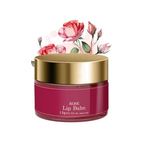 Image of Ayurvedic Rose Petal Lip Balm for Dry & Chapped Lips | Enriched with Kokum Fruit, Rose Petals & Almond Oil | SPF Lip Balm for UV Protection, Nourishment & Soft Pink Lips (15g)