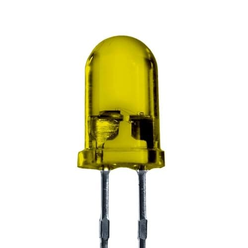 Image of Lumetheus LEDs 5 mm Colour Yellow Extra Super Bright 3000 mcd 50 pieces 2-3 Volts 2 Pin Light Emitting LED Diode Diffused Lens