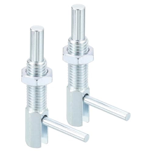 Image of sourcing map 2 Pcs Retractable Indexing Plunger Pin, M12 l Spring Plunger Carbon Steel Spring Loaded Latch Telescopic Locking Pin with Nut for Machinery Shipbuilding