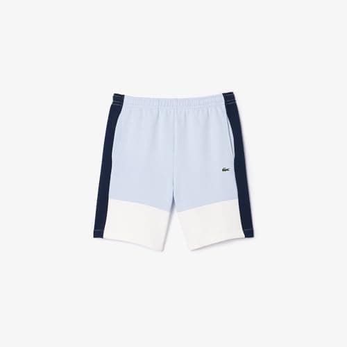 Image of Lacoste Men's Regular Fit Color Blocked Shorts W/Adjustable Waist, Phoenix Blue/Navy Blue-fl, L