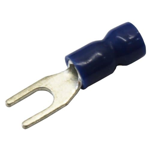 Image of All Trade Direct 100 x Blue 3.7mm Fork Insulated Wire Connector Electrical Crimp Terminal