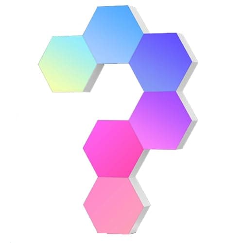 Image of Cololight Hexagon Led Lights Voice App-Controlled, Work with Alexa, Google Home, Color Changing Night Lights, Pro Kit for Gaming Setup Home Decoration (6-pc pro Wall &Standing kit)