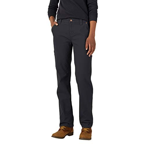 Image of Dickies Women's Relaxed Straight Carpenter Duck Pant, Rinsed Black, 8
