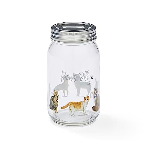 Image of Cooksmart British Designed Money Jar | Money Box For Saving Cash or Coins | Piggy Bank For Adults & Family - Curious Cats