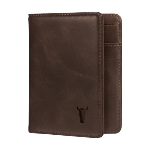 Image of TORRO Bifold Wallet – Premium Genuine Leather Card Wallet with RFID Protection (Dark Brown)