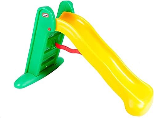 Image of Little Tikes Easy Store Large Slide - Indoor or Outdoor Playset - Durable, Stable, Safe for Kids - Easy to Fold to Carry & Store - Orange & Green