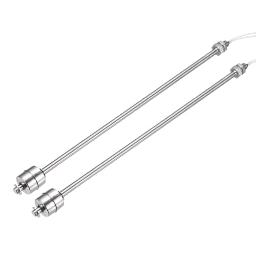 Image of sourcing map Stainless Steel Float Switch, 300mm Rod 110V DC 0.5A Vertical Water Level Sensor M10 Thread Single Tank Liquid Level Controller for Pump/Alarm 2 Pcs