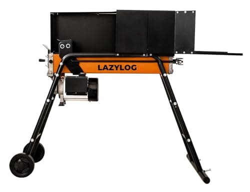 Image of LAZY-LOG Electric Log Splitter 1500w Motor - Safety Guard Included - Fast Cycle Time - Compact and Sturdy Log Splitter With Wheels For Easy Manoeuvrability - 7 Ton Electric Hydraulic Log Splitter