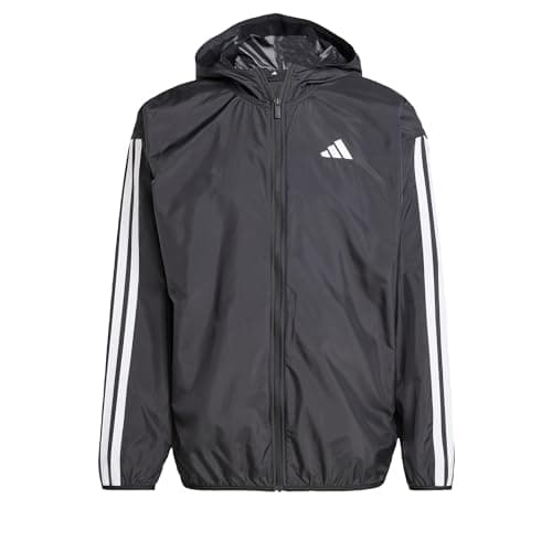 Image of adidas Men's ESSENTIAL THREE STRIPES WINDBREAKER, Black/White, M