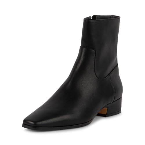 Image of Steve Madden Women's Dusty Ankle Boot, Black Leather, 4 UK