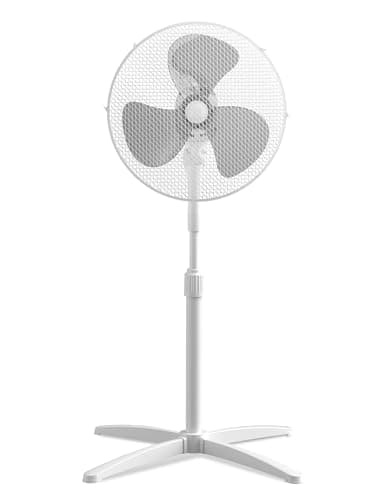 Image of Midea FS40-25MUK(WH) 40W Pedestal Fan, 3 Speed Settings, 90° Oscillation, Adjustable Height Stand Fan, Powerful Airflow and Quiet Operation, Ideal For Home & Office, White