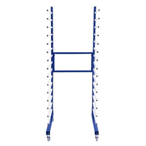 Image of Combi Spray Drying Rack Blue Trolley Eco Paint Shop Woodworking Dry Storage 4 Heavy Duty 360 Degree Castors Mobile 15 Layers 25kg Per Layer 375kg Total Capacity Adjustable Width 182 H x 35/65 W x 59 D