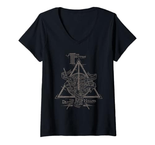 Image of Womens Harry Potter Three Brothers Deathly Hallows V-Neck T-Shirt